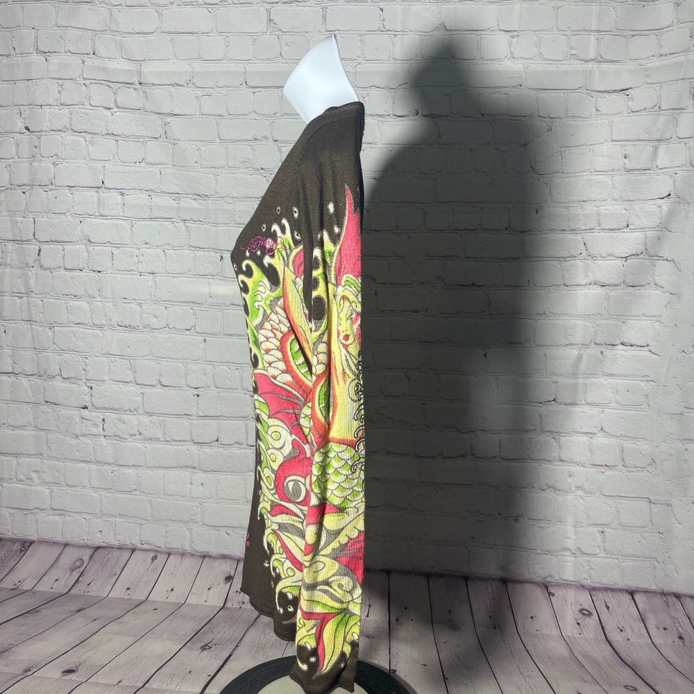 Size Small Ed Hardy Brown Long Sleeve Women’s Top